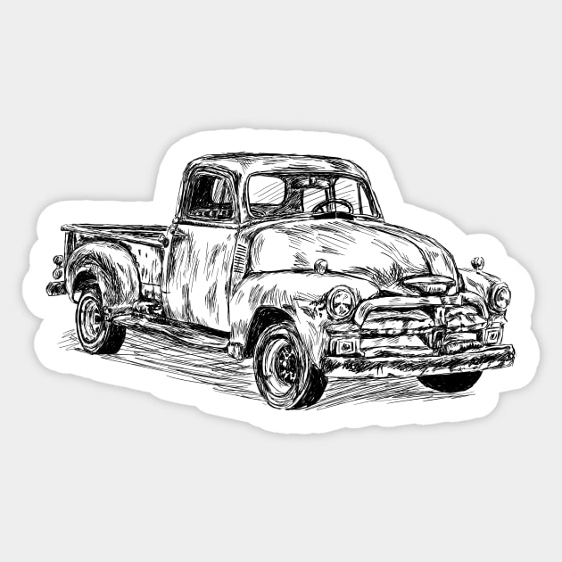 Antique pickup truck image Sticker by rachelsfinelines